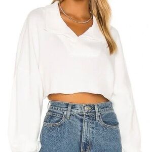 L'Academie White Crop Top